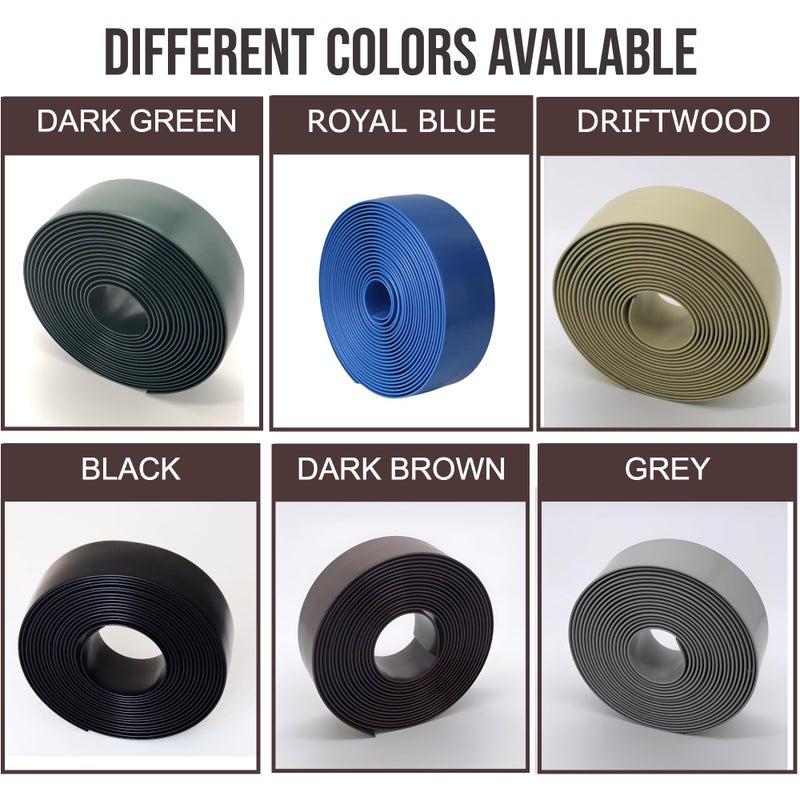KOMORAX Black 2"" Wide 20' Length Chair Vinyl Strap Strapping for Patio Lawn Garden Outdoor Furniture Matte Finish Color - Image 5